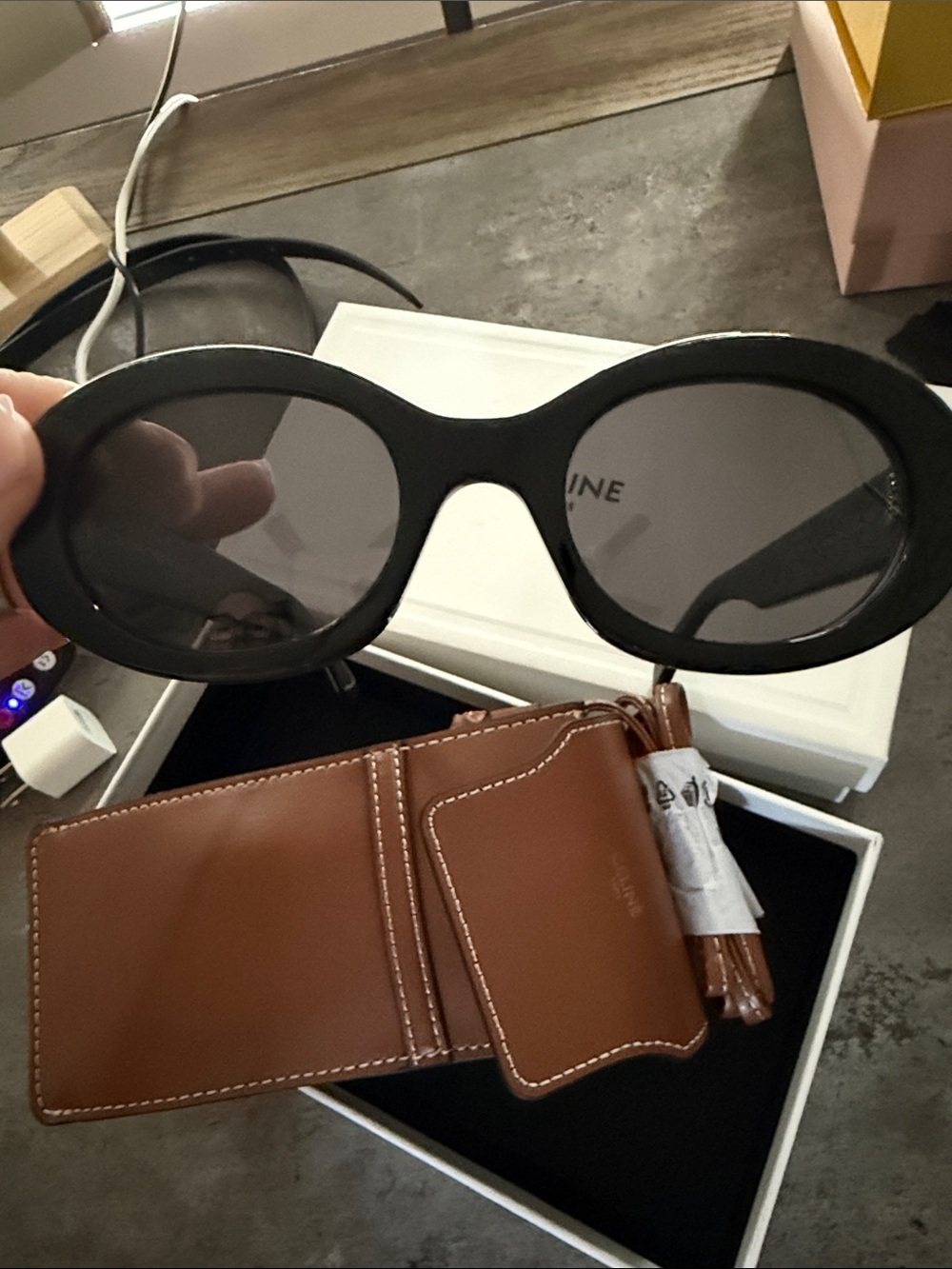 Celine Black Oval Sunglasses with Dark Lenses - Picture 8 of 8